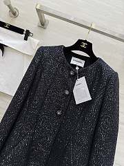 Colestore Chanel Tweed Jacket Black, Metallic Thread - 5