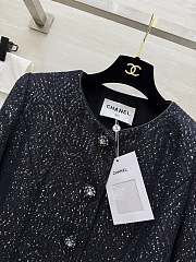 Colestore Chanel Tweed Jacket Black, Metallic Thread - 3