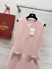 Colestore Valentino Sleeveless Mini Dress with Crystal Bow Details Pink - 3