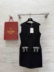 Colestore Valentino Sleeveless Mini Dress with Crystal Bow Details Black - 1