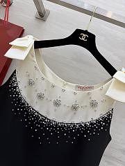Colestore Valentino Sleeveless Mini Dress with Crystal Embellished Yoke Black / Ivory - 5