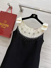 Colestore Valentino Sleeveless Mini Dress with Crystal Embellished Yoke Black / Ivory - 3