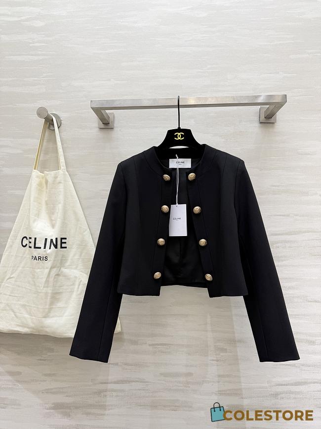 Colestore Celine Short Military Jacket in Wool  Black - 1