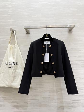 Colestore Celine Short Military Jacket in Wool  Black