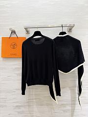 Colestore Hermes Cashmere Knit Sweater with Attached Shawl Black - 6