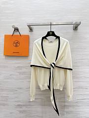 Colestore Hermes Cashmere Knit Sweater with Attached Shawl Ivory - 1