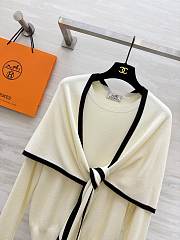 Colestore Hermes Cashmere Knit Sweater with Attached Shawl Ivory - 5