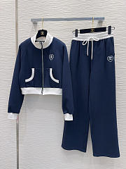 Colestore Chanel heart logo zip-up jacket and wide-leg pants set - 1
