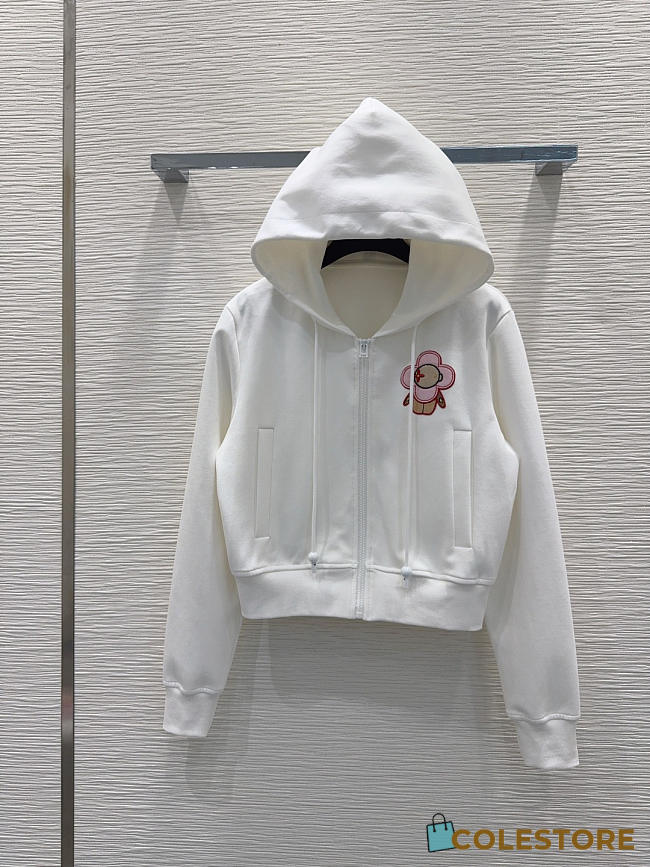 Colestore  Louis Vuitton Vivienne Patch Hoodie White - 1