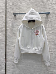 Colestore  Louis Vuitton Vivienne Patch Hoodie White - 1