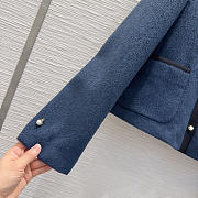 Colestore  Dior Cropped Jacket Navy Blue Virgin Wool-Cotton-Blend Bouclé - 5