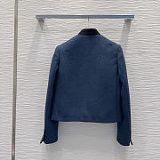 Colestore  Dior Cropped Jacket Navy Blue Virgin Wool-Cotton-Blend Bouclé - 3