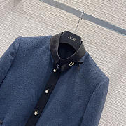 Colestore  Dior Cropped Jacket Navy Blue Virgin Wool-Cotton-Blend Bouclé - 2