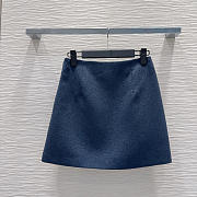 Colestore   Dior Flared Miniskirt Navy Blue Virgin Wool-Cotton-Blend  Bouclé - 6