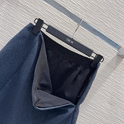 Colestore   Dior Flared Miniskirt Navy Blue Virgin Wool-Cotton-Blend  Bouclé - 2