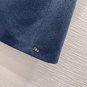 Colestore   Dior Flared Miniskirt Navy Blue Virgin Wool-Cotton-Blend  Bouclé - 4