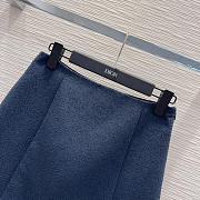 Colestore   Dior Flared Miniskirt Navy Blue Virgin Wool-Cotton-Blend  Bouclé - 5
