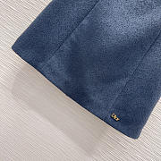 Colestore   Dior Flared Miniskirt Navy Blue Virgin Wool-Cotton-Blend  Bouclé - 3