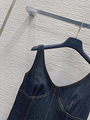 Colestore Louis Vuitton Topstitched Denim Dress Black - 5