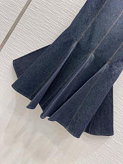 Colestore Louis Vuitton Topstitched Denim Dress Black - 4