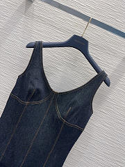 Colestore Louis Vuitton Topstitched Denim Dress Black - 2