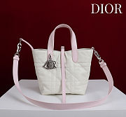 Colestore  Dior Small Dior Toujours Vertical Tote Bag Rose Soupir and Latte Macrocannage Calfskin 18.5 x 18.5 x 12 cm - 1