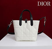 Colestore  Dior Small Dior Toujours Vertical Tote Bag Latte and Black Macrocannage Calfskin 18.5 x 18.5 x 12 cm - 4