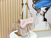 Colestore Dior Saddle Bag with Strap Rose Soupir Dior Oblique Jacquard and White Lace 24×16×18cm - 6