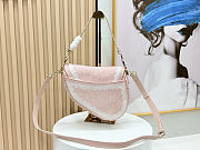 Colestore Dior Saddle Bag with Strap Rose Soupir Dior Oblique Jacquard and White Lace 24×16×18cm - 4