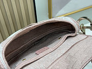 Colestore Dior Saddle Bag with Strap Rose Soupir Dior Oblique Jacquard and White Lace 24×16×18cm - 2