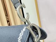 Colestore Diorr Saddle Bag with Strap Blue and White Book Cover Embroidery 25.5 x 20 x 6.5 cm - 2