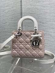 Colestore Lady Dior Bag with Chain Rose Soupir and Latte Cannage Lambskin 20x17x8cm - 1