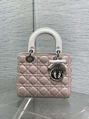 Colestore Lady Dior Bag with Chain Rose Soupir and Latte Cannage Lambskin 20x17x8cm - 5