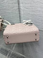 Colestore Lady Dior Bag with Chain Rose Soupir and Latte Cannage Lambskin 20x17x8cm - 3