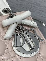 Colestore Lady Dior Bag with Chain Rose Soupir and Latte Cannage Lambskin 20x17x8cm - 2