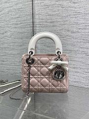 Colestore Mini Lady Dior Bag with Chain Rose Soupir and Latte Cannage Lambskin  17 x 15 x 7 cm - 1