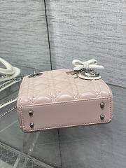 Colestore Mini Lady Dior Bag with Chain Rose Soupir and Latte Cannage Lambskin  17 x 15 x 7 cm - 3