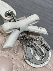 Colestore Mini Lady Dior Bag with Chain Rose Soupir and Latte Cannage Lambskin  17 x 15 x 7 cm - 2