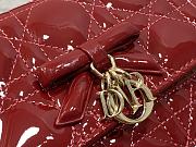 Colestore Dior My Dior Mini Bag Cherry Red Patent Calfskin Cannage 21x11x5cm - 3