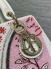 Colestore Dior Lady Dior My ABCDior Bag with Pink Floral Bead Embroidery 24cm - 2