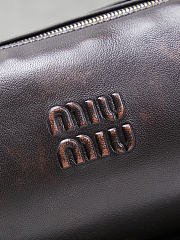 Colestore Miu Miu Coffee Nappa Leather Pouch 21.5 x 9 x 9cm - 2