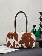 Colestore  Miu Miu White/burnt Sienna Printed Leather Beau Bag 30x17x8.5cm - 3