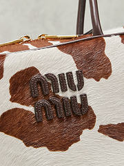 Colestore  Miu Miu White/burnt Sienna Printed Leather Beau Bag 30x17x8.5cm - 2