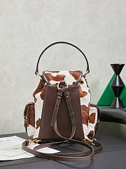Colestore  Miu Miu White/burnt Sienna Printed Leather Backpack 22x18x11.5cm - 3