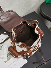 Colestore  Miu Miu White/burnt Sienna Printed Leather Backpack 22x18x11.5cm - 4
