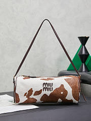 	 Colestore Miu Miu White/burnt Sienna Printed Leather Pouch 21.5 x 9 x 9cm - 1