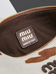 	 Colestore Miu Miu White/burnt Sienna Printed Leather Pouch 21.5 x 9 x 9cm - 3