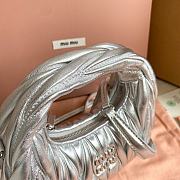 Colestore  Miu Miu Silver Wander Matelassé Nappa Leather Hobo Mini 18x14x6cm - 4