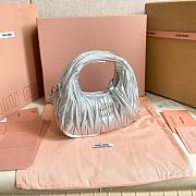 Colestore  Miu Miu Silver Wander Matelassé Nappa Leather Hobo Mini 18x14x6cm - 3