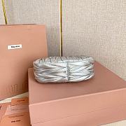 Colestore  Miu Miu Silver Wander Matelassé Nappa Leather Hobo Mini 18x14x6cm - 6